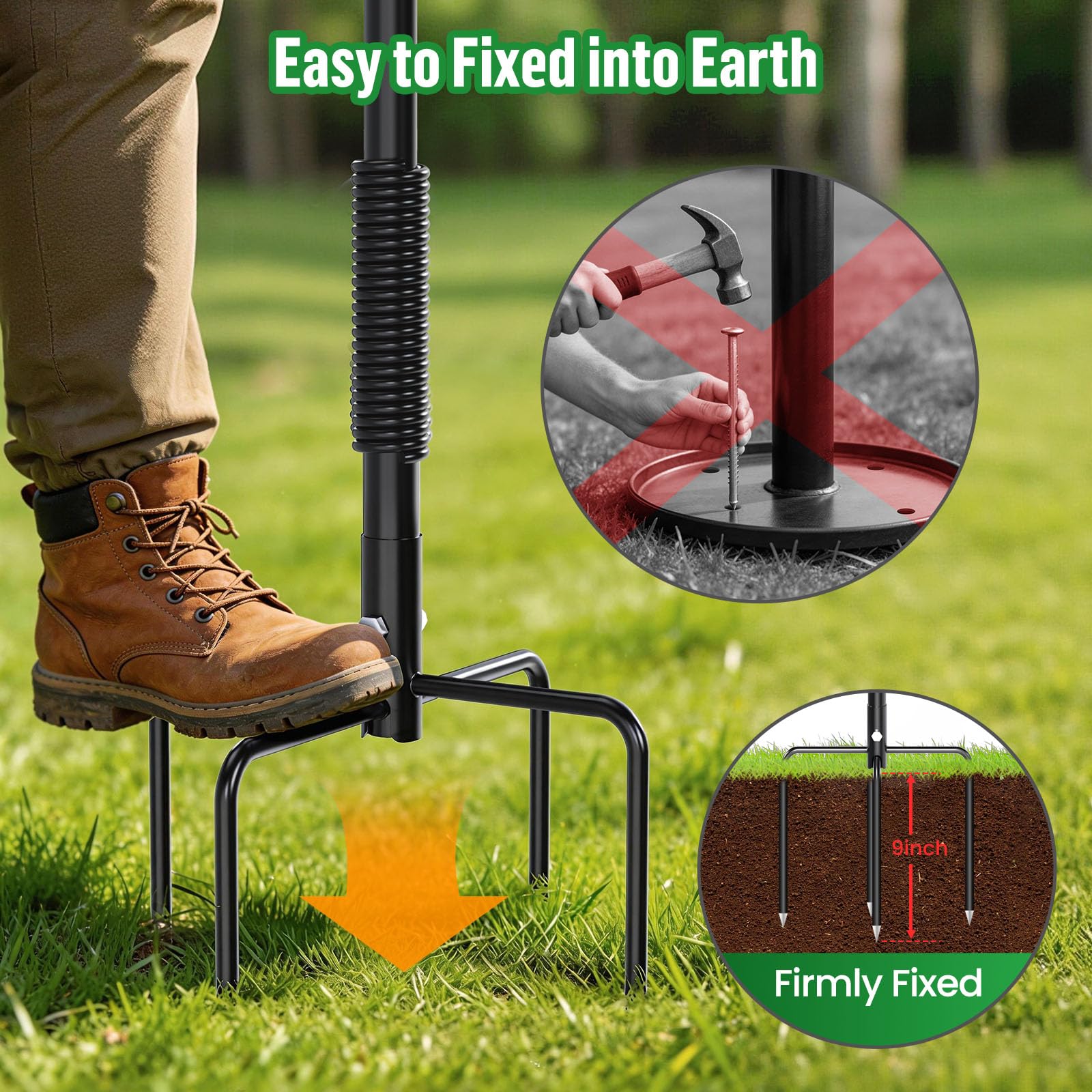 Tether Tug Outdoor Dog Rope Toy, Adjustment Height Upgraded Spring Pole, Includes 3 Chew Ropes, Interactive Tug of War Toy for Large Medium Small Dogs, Exercise Game In Yard, Lawn, Park