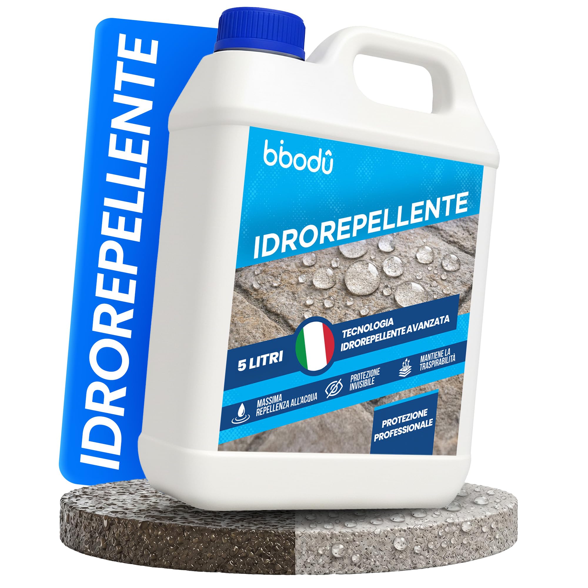 Idrorepellente Impermeabilizzante 5L per 30–50 m² | Protezione Invisibile per Facciate, Terrazzi, Pietra, Muri Esterni e Cemento | Previene Macchie Verdi, Sporco e Umidità