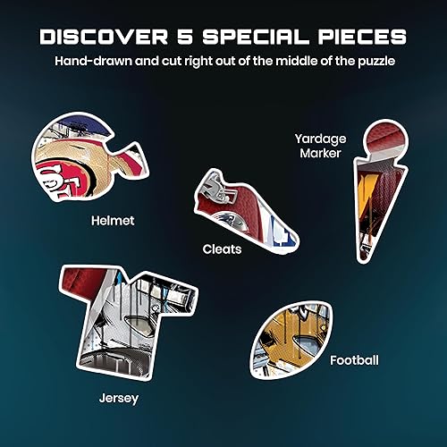 Miniatura 5 de MasterPieces Rompecabezas con Forma de Casco de Arte Drip de la NFL de 500 Piezas - Perfecto para Fanáticos de la NFL - 25"x22"
