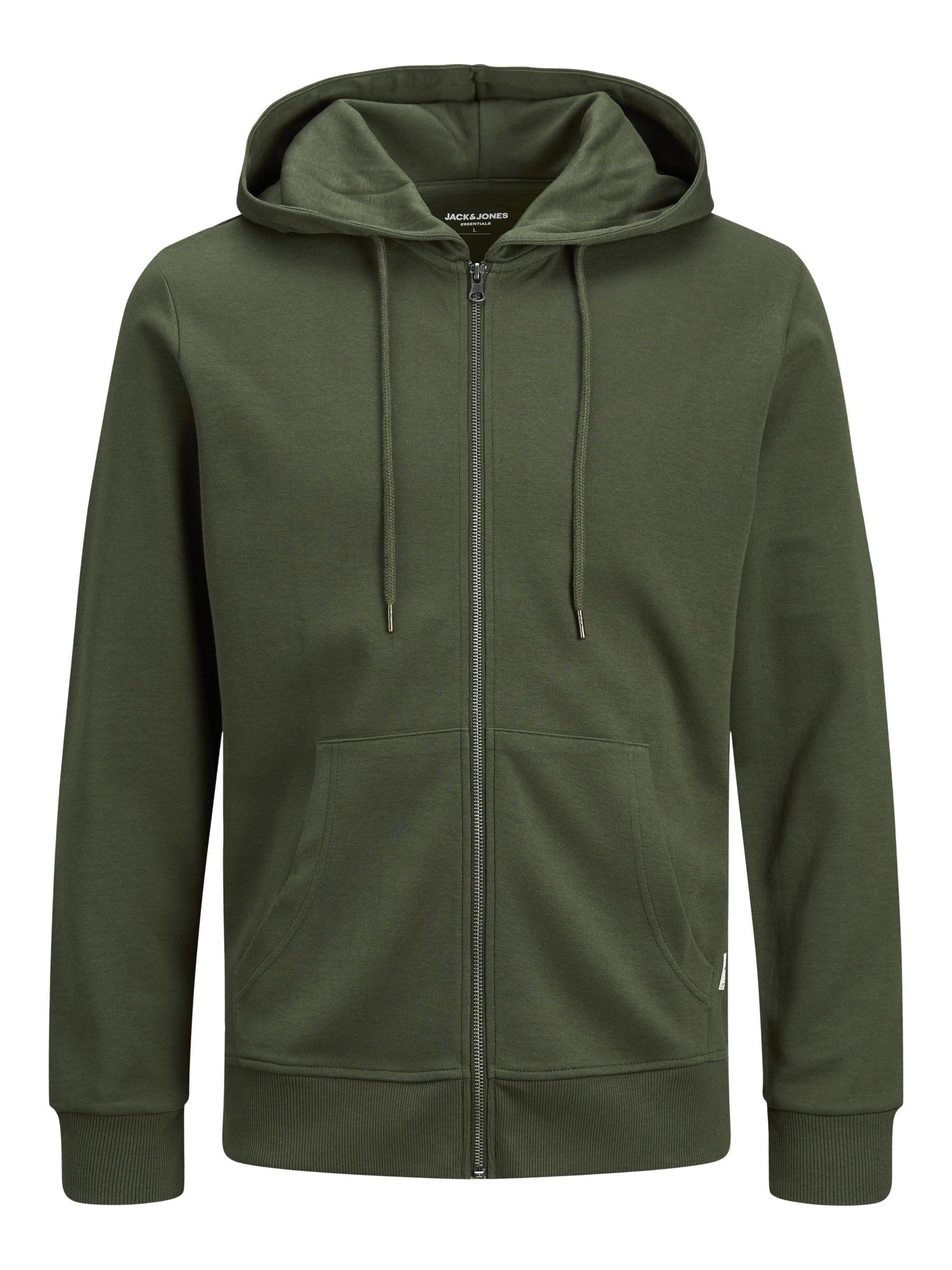 JACK & JONES Male Hoodie Basic Reißverschluss, Forest Night, XS