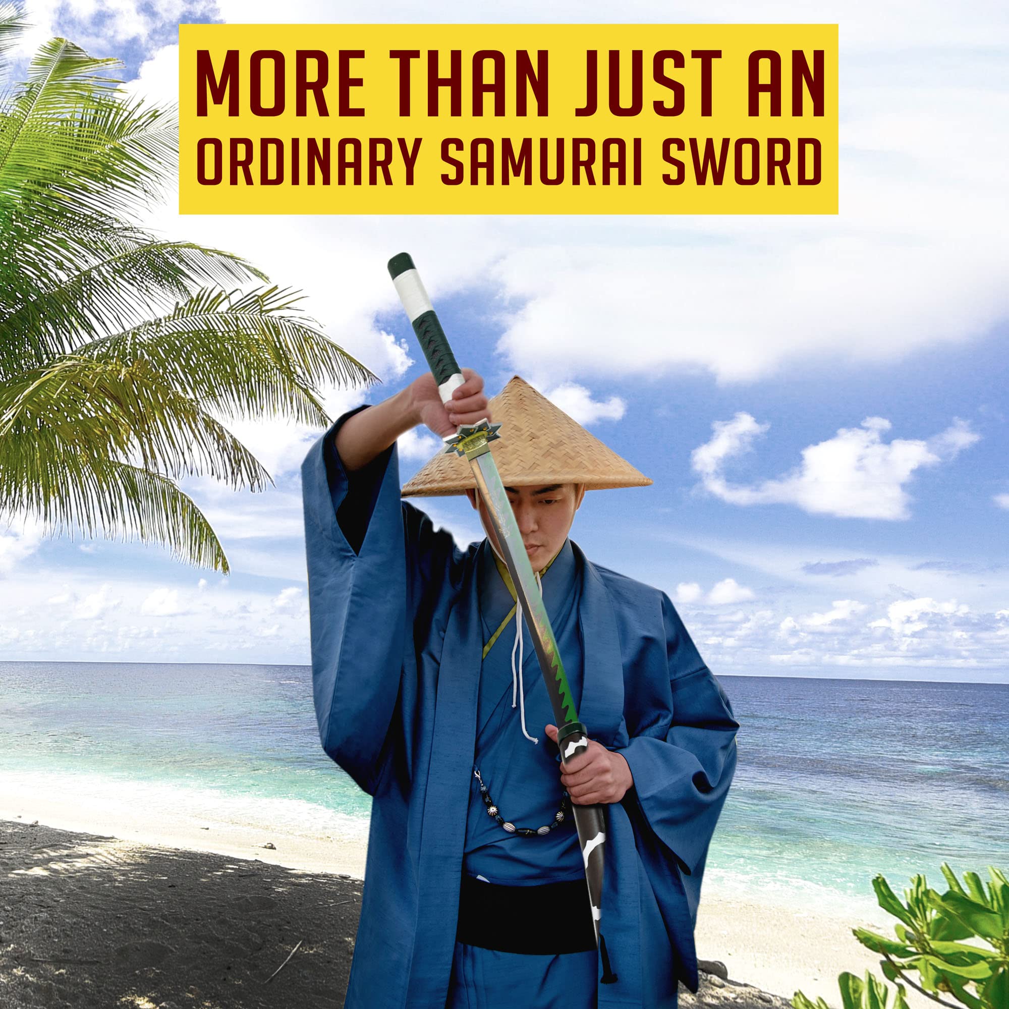 Demon Slayer Kimetsu no Yaiba Shinazugawa Sanemi Nichirin Schwert - Handgeschmiedetes Carbon Stahl Katana mit Scheide 103cm für Cosplay