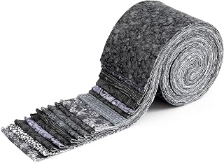 18 Strips Tone-on-Tone Black Fabric Jelly Roll 2.5 inch pre-Cut 100% Cotton Fabric Quilting Strips