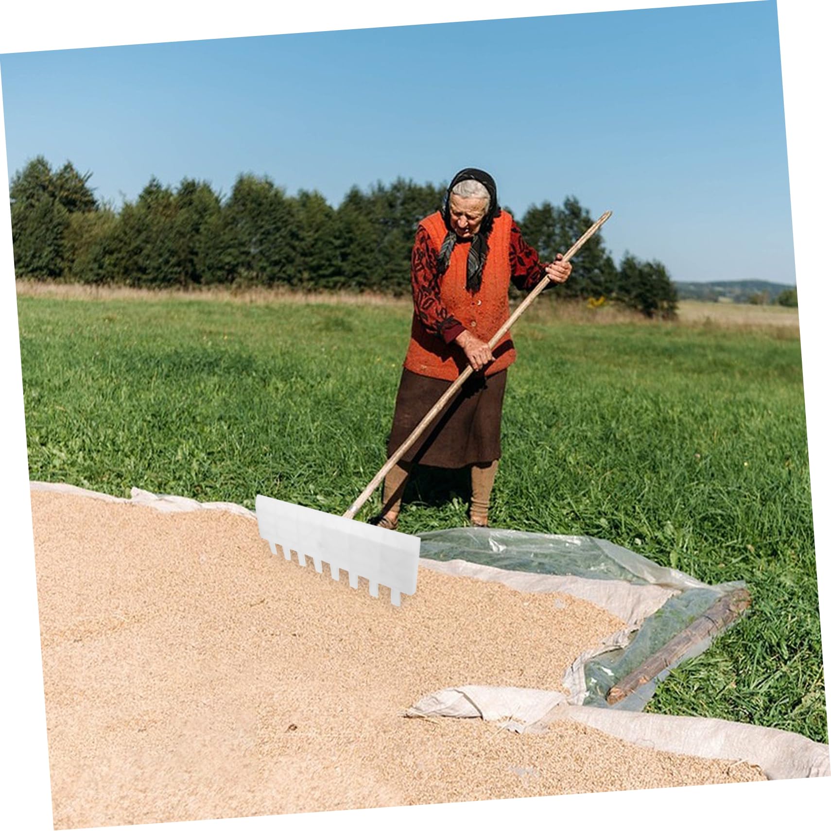 Kisangel Rastrillo Manual para Jardinería De Plástico Resistente para Hojas y Césped