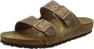 Birkenstock Unisex Arizona Sandal,Waxy Leather Tobacco Brown,39 M EU