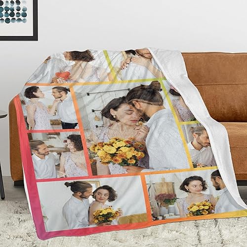 Miniatura 3 de Manta personalizada con foto y texto, cumpleaños, Navidad, para mujeres, bebé, amiga, hija, mamá, manta personalizada con foto para familia, pareja,