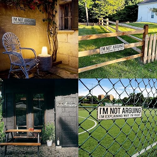 Miniatura 6 de Cartel de hojalata vintage de 4 x 16 pulgadas con texto en inglés "I'm Not Arguing, I'm Explaining Why I'm Right" (I'm Not Arguing, I'm Explaining