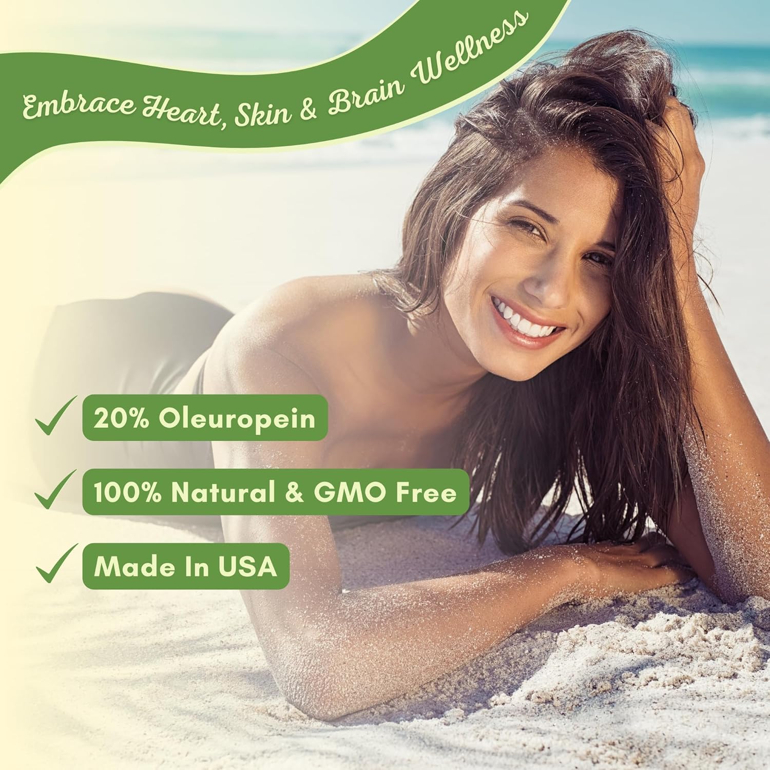 Olive Leaf Extract - 750 Mg - 120 Capsules - Extra Strength - 20% Oleuropein - Non-GMO Formula - Premium Quality From Pure Olive Leaves - Powerful Antioxidant - Great for Heart, Skin and Brain - Image 2