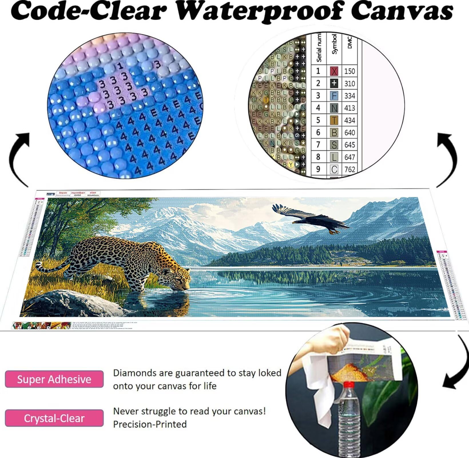 Zestawy do malowania diamentowego dla dorosłych 5D DIY Diamond Art Leopard DIY Dorośli Gem Art Zestawy Kompletne Haft krzyżykowy Puzzle Kreskówka Prezent Akcesoria dla początkujących Orzeł Dekoracja