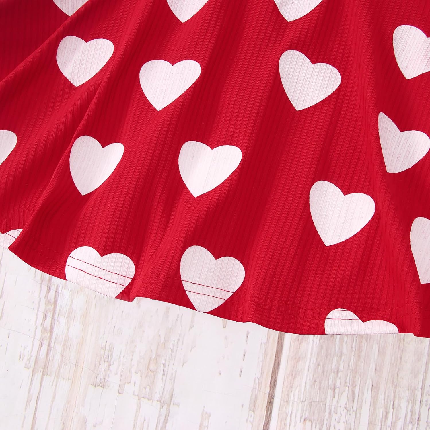 Little Girls Valentine Dress Toddler Girls Long Sleeve Dresses Love Heart Outfits Princess Ruffle Twirly Skirt - Image 6