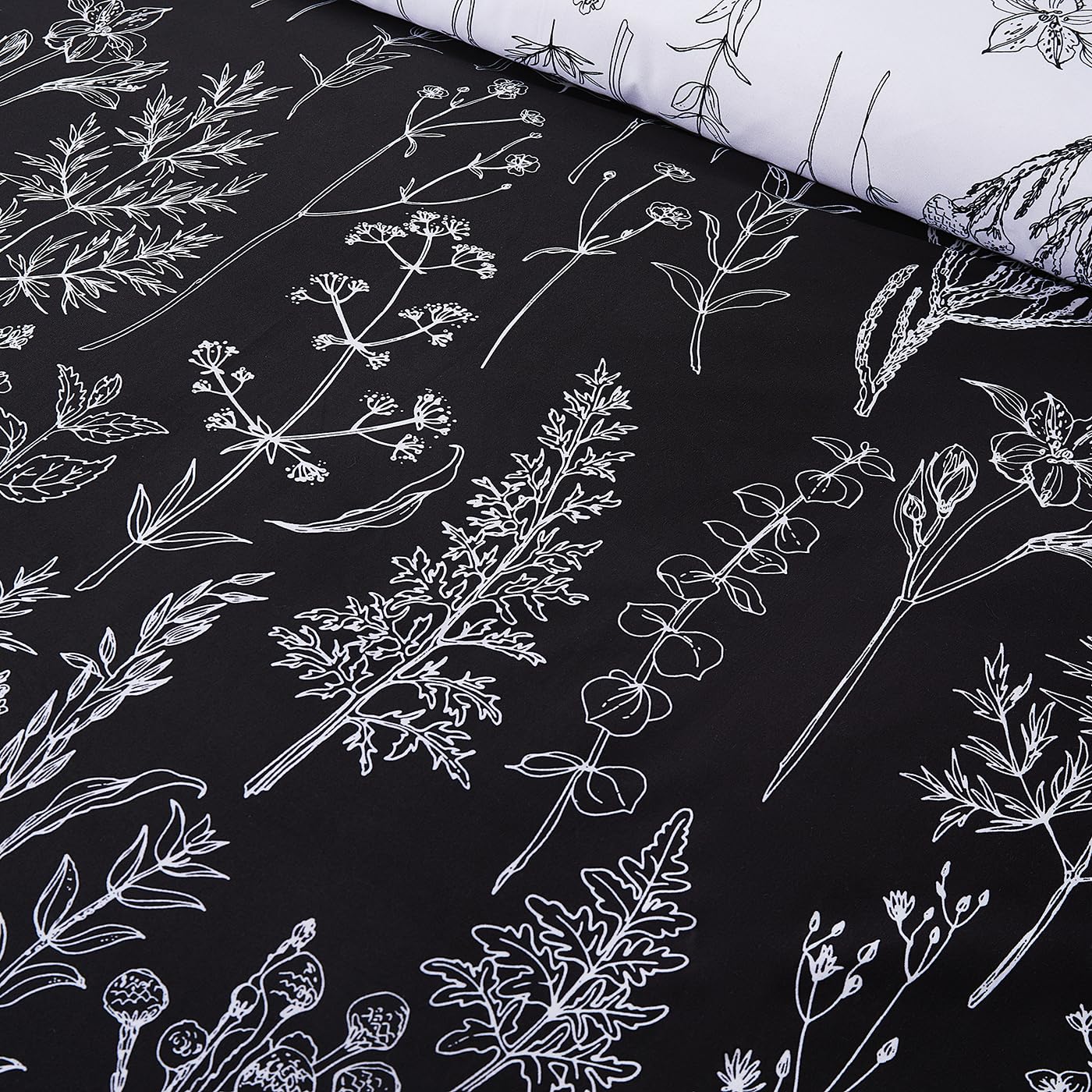 YEPINS Soft Bedding Duvet Cover Set including Zipper Closure and Corner Ties, Reversible Design Floral Branch Printed Pattern - Image 3
