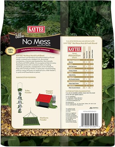 Miniatura 5 de Kaytee Wild Bird - Mezcla de semillas de frutos secos y frutas sin residuos para pájaros carpinteros juncos cardenales picos groseros pinzones y