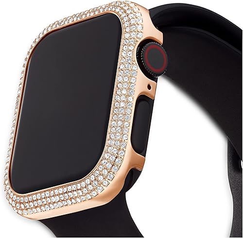 Miniatura 5 de Swarovski Funda brillante para reloj inteligente compatible con Apple Watch Series 4 y 5, 1.575 pulgadas, tono oro rosa, Aleación de zinc, chapado