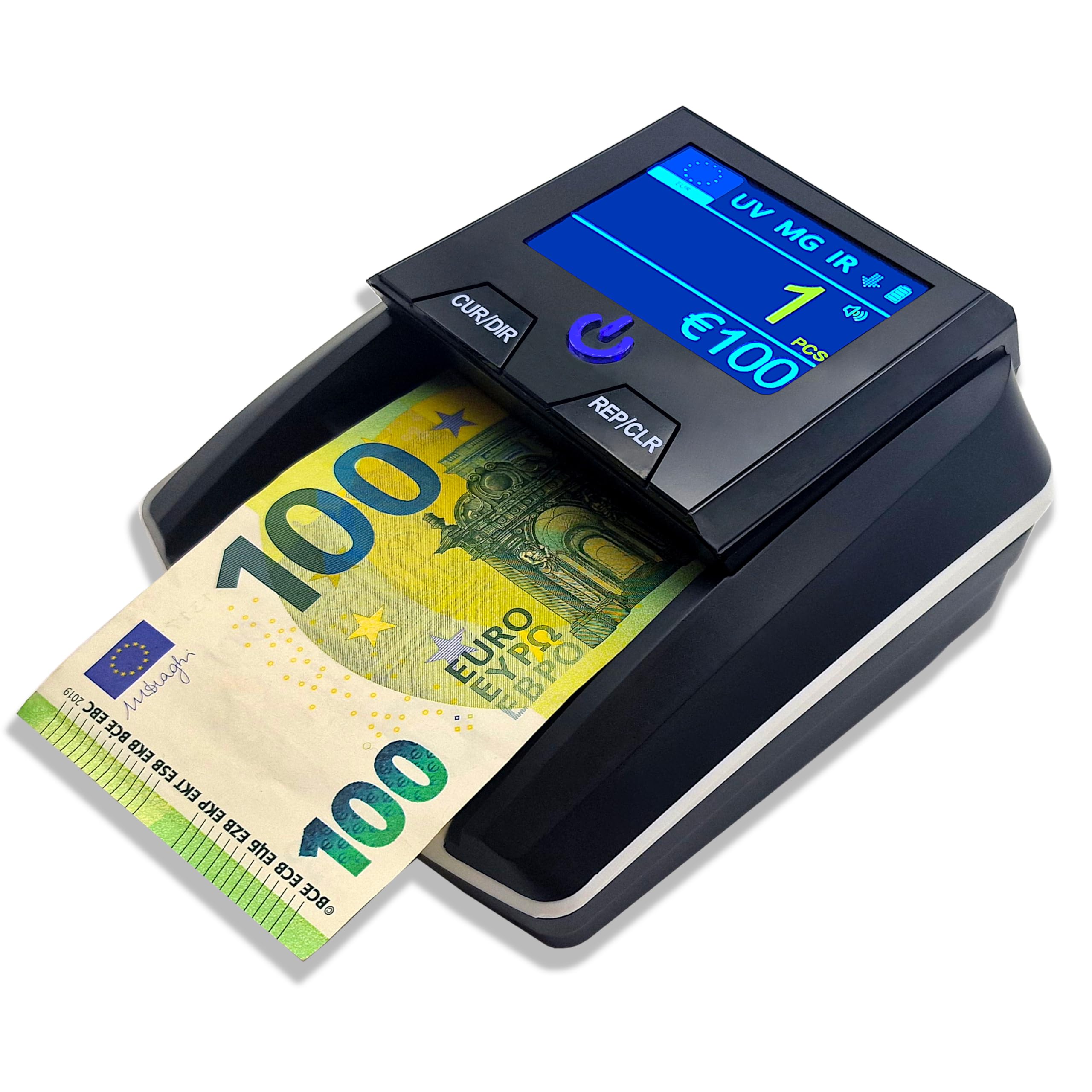 BEITZ BS-136T Falschgeldprüfer & Geldprüfer | UV MG IR Prüftechnik | Euro Banknotenprüfer mit Wertanzeige | Einzelscheinprüfer mobil & netzbetrieben | Profi Geldscheinprüfer für Kassen