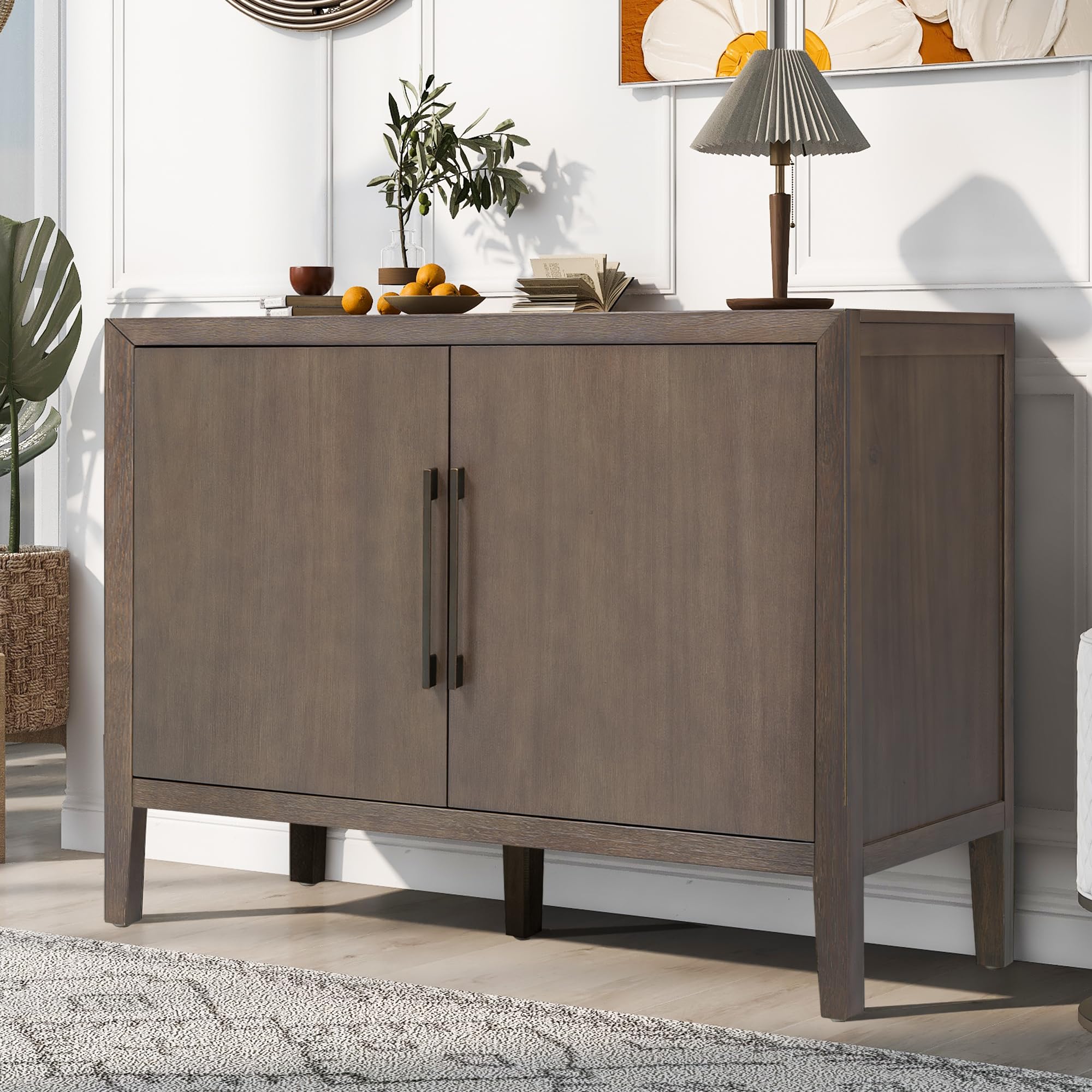 Photo 1 of Merax Farmhouse Sideboard Console Table - 47.2" W, Brown