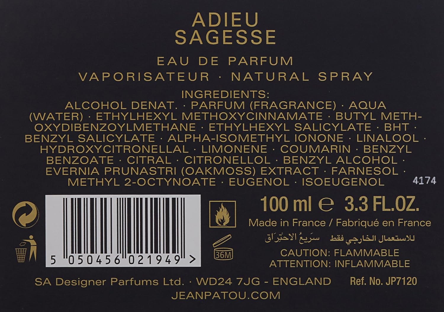 Jean Patou Adieu Sagesse Heritage Collection Eau de Parfumee Spray for Women 100 ml, 100 ml (Pack of 1) - Image 5