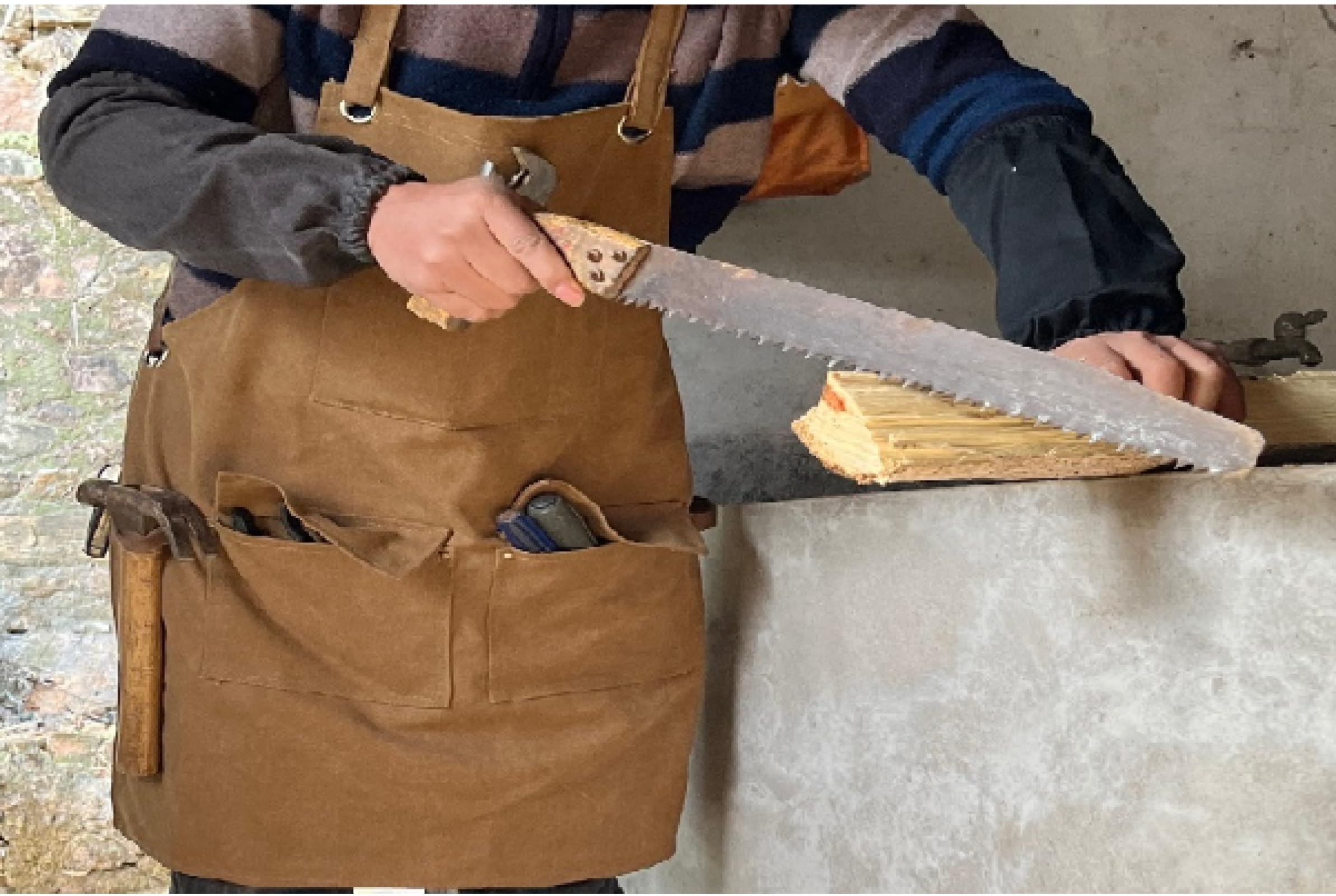 Delantal Cocina Baberos Delantal De Lona Gruesa Limpieza Impermeable Carpintería Mecánico Carpintero Electricista Jardinería Industria Pesada Conjunto De Delantal