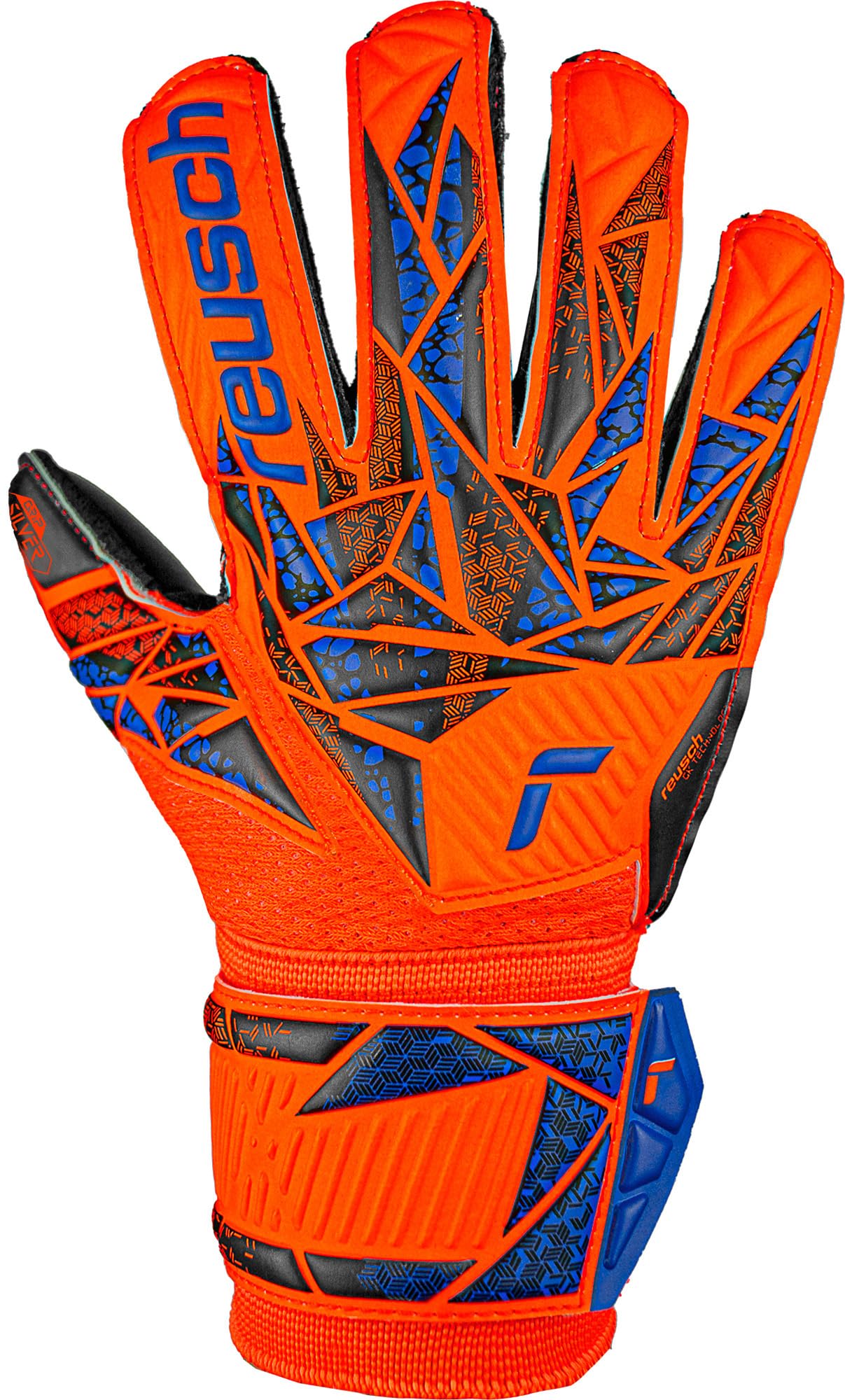 Reusch Torwarthandschuhe Kinder Jugendliche | starker Grip, optimale Passform & maximale Stabilität | für Training & Spiel | Naturrasen & Kunstrasen | Größe 4-8 | Attrakt Silver Junior