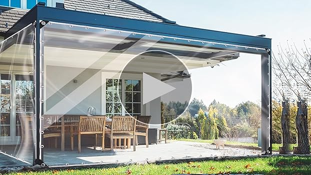 Sinessy transparent tarp, 6x20ft Clear Tarps Heavy Duty