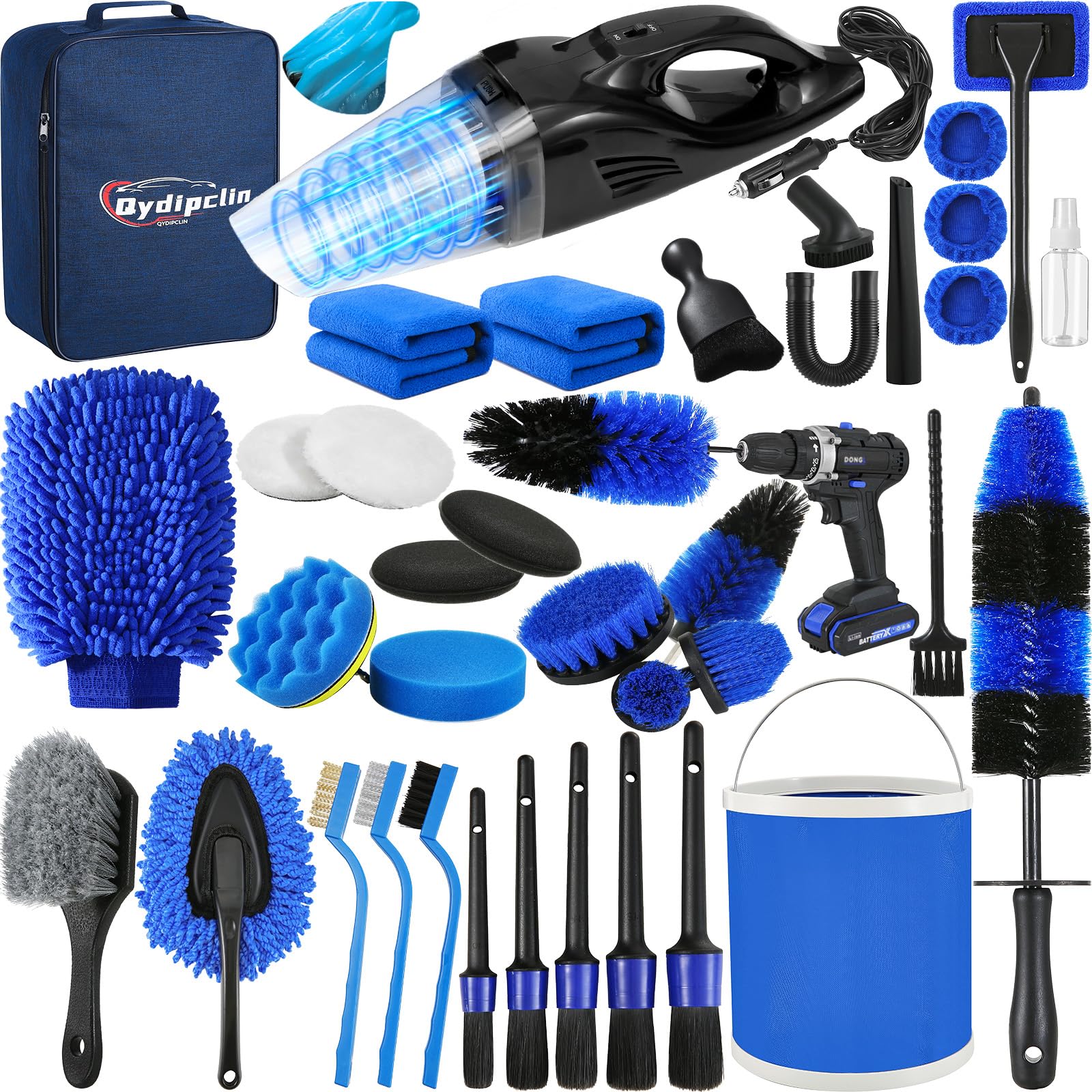 39Pcs Car Detailing Kit Detailing Brush Set Car Wash Cleaning Kit Blue