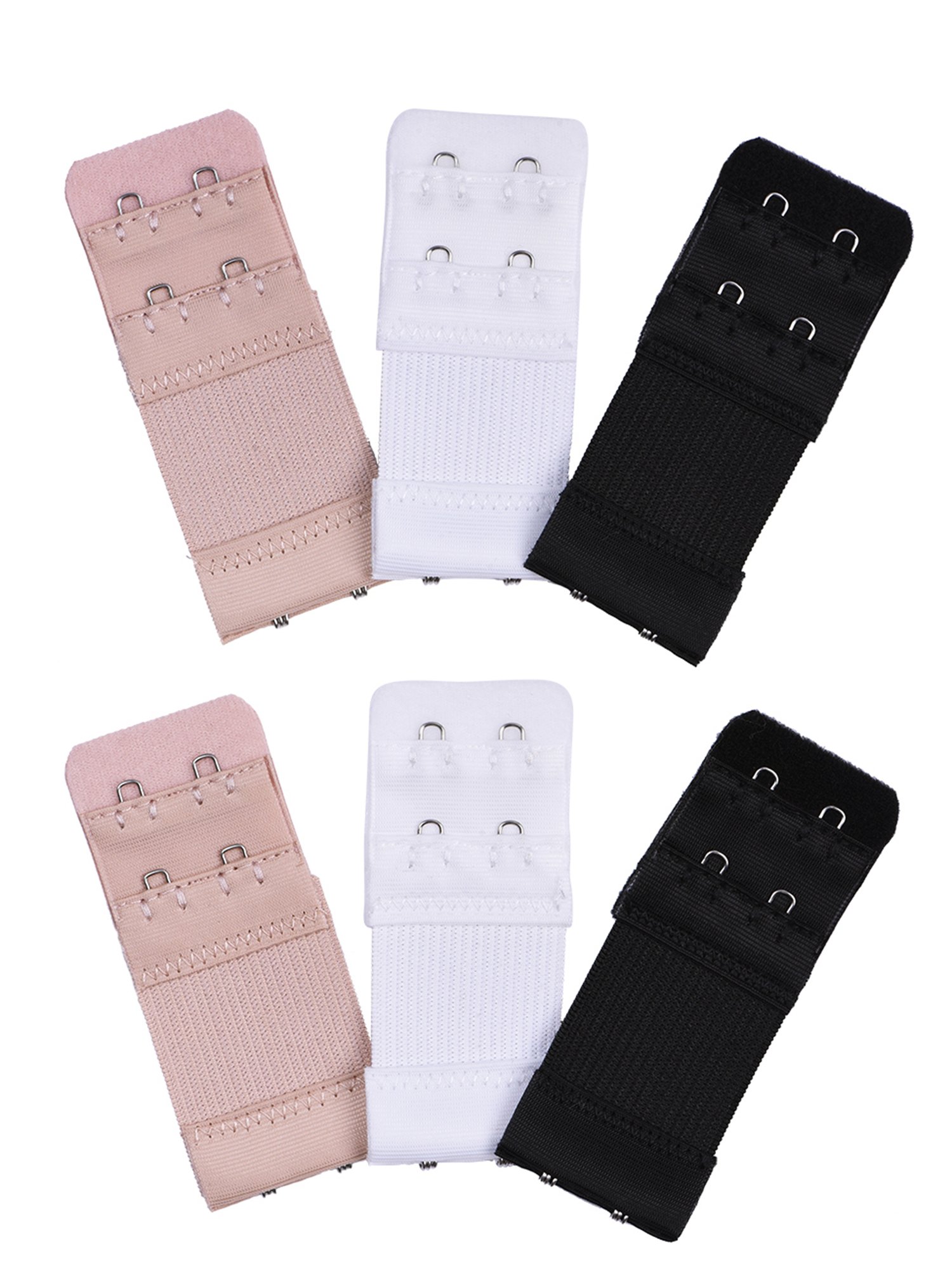Women's Bra Extender Extension Strap 2 Hooks, 6 Pieces