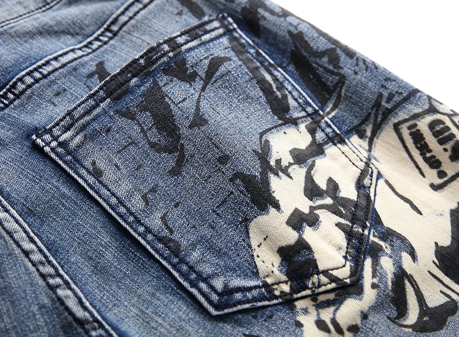 Jeans Pantalon 3D-Bedruckte Stretchjeans Für Herren Mit Personalisierten Mustern Trendige Lässige Schmal Geschnittene Jeanshose Für Herren