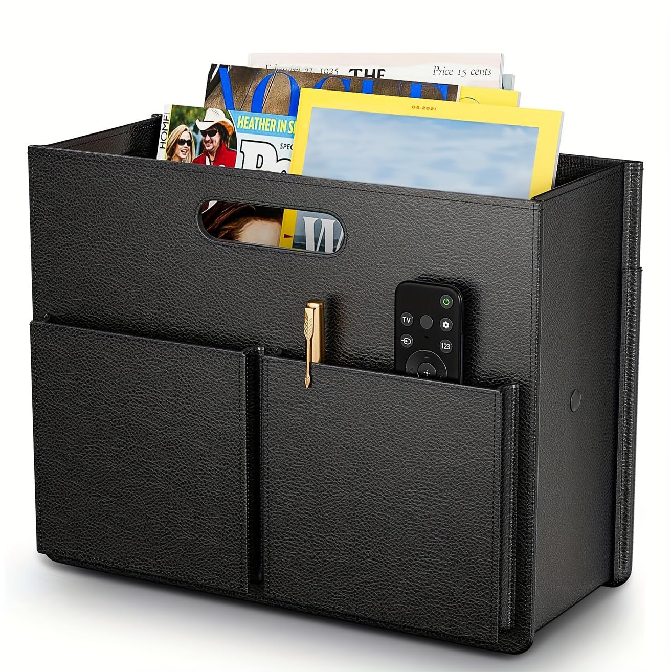 ABC life Magazine Holder, Stable Magazine Rack Floor, Black