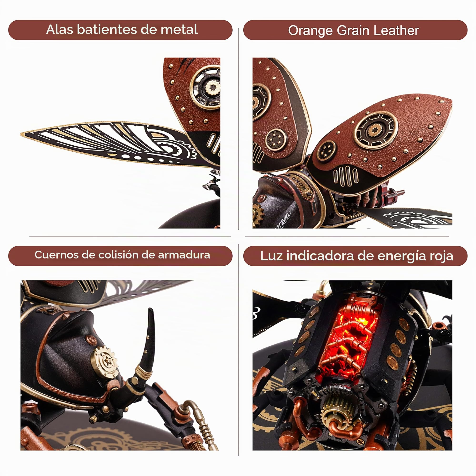ROKR Puzzle 3D Metal y ABS Maquetas para Construir Adultos Rompecabezas de Escarabajo Regalo Cyberpunk Insectos (MI01)