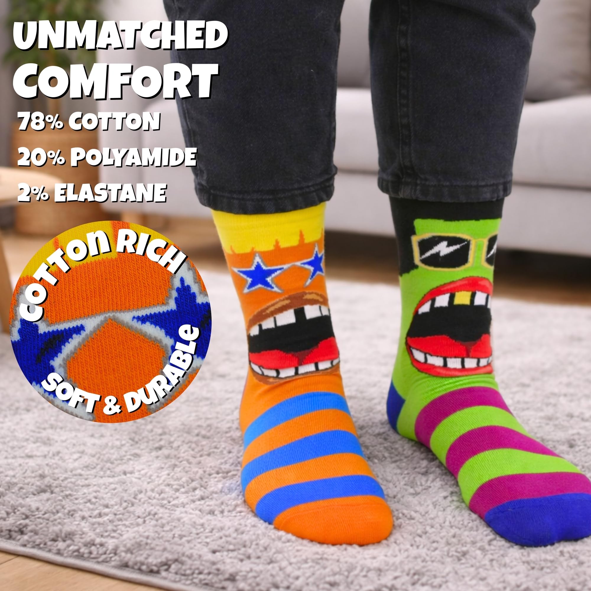 Let's Brunch Oddsocks sokken in maten 37-42, set van 6 - sokken