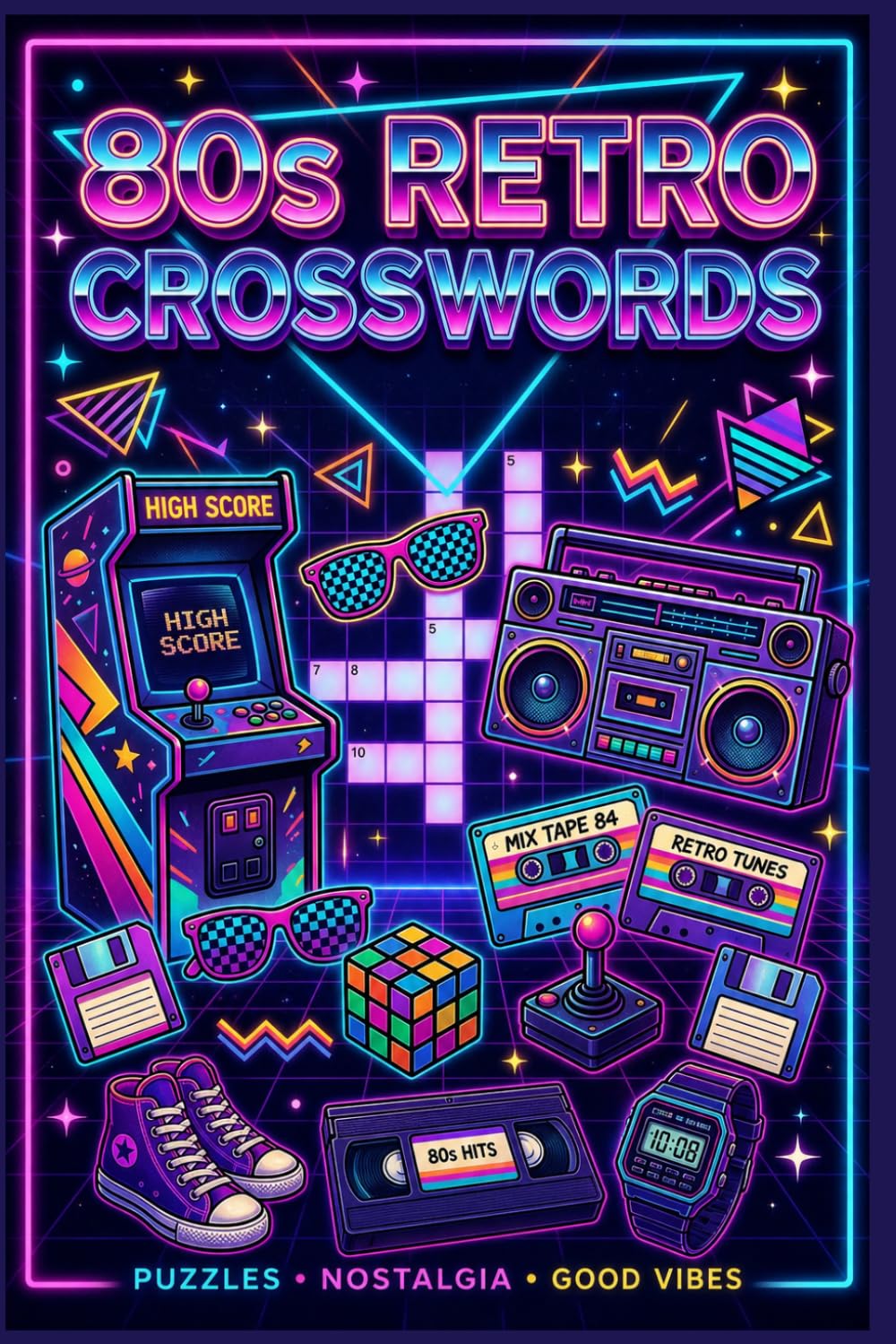 80s Retro Crosswords: 60 Nostalgic Large Print Crossword Puzzles Celebrating the 1980s — With Solutions