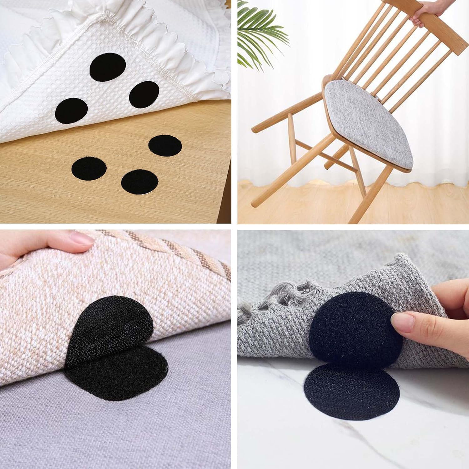18 Pairs 3 Inch Referee Patch Hook and Loop Dots, Round Double Sided Self Adhesive Tape Fasteners Black Reusable Sticky Circle Tape for Home Office DIY Wall Decor Tool Hanging Sticking Car image 5
