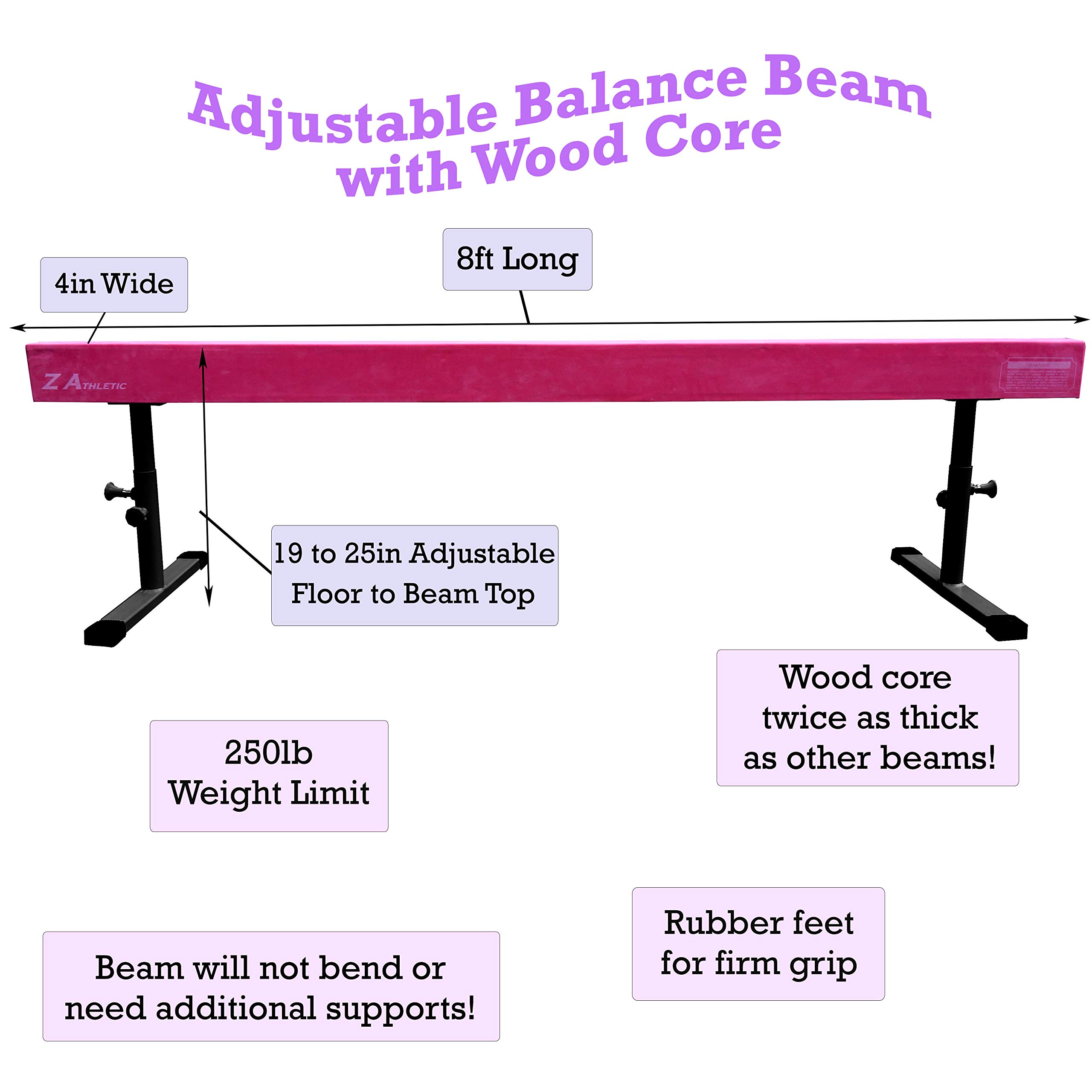 Buy Z Athletic Adjustable Kip Bar, 4ft x 8ft x 2in Gym Mat and Off
