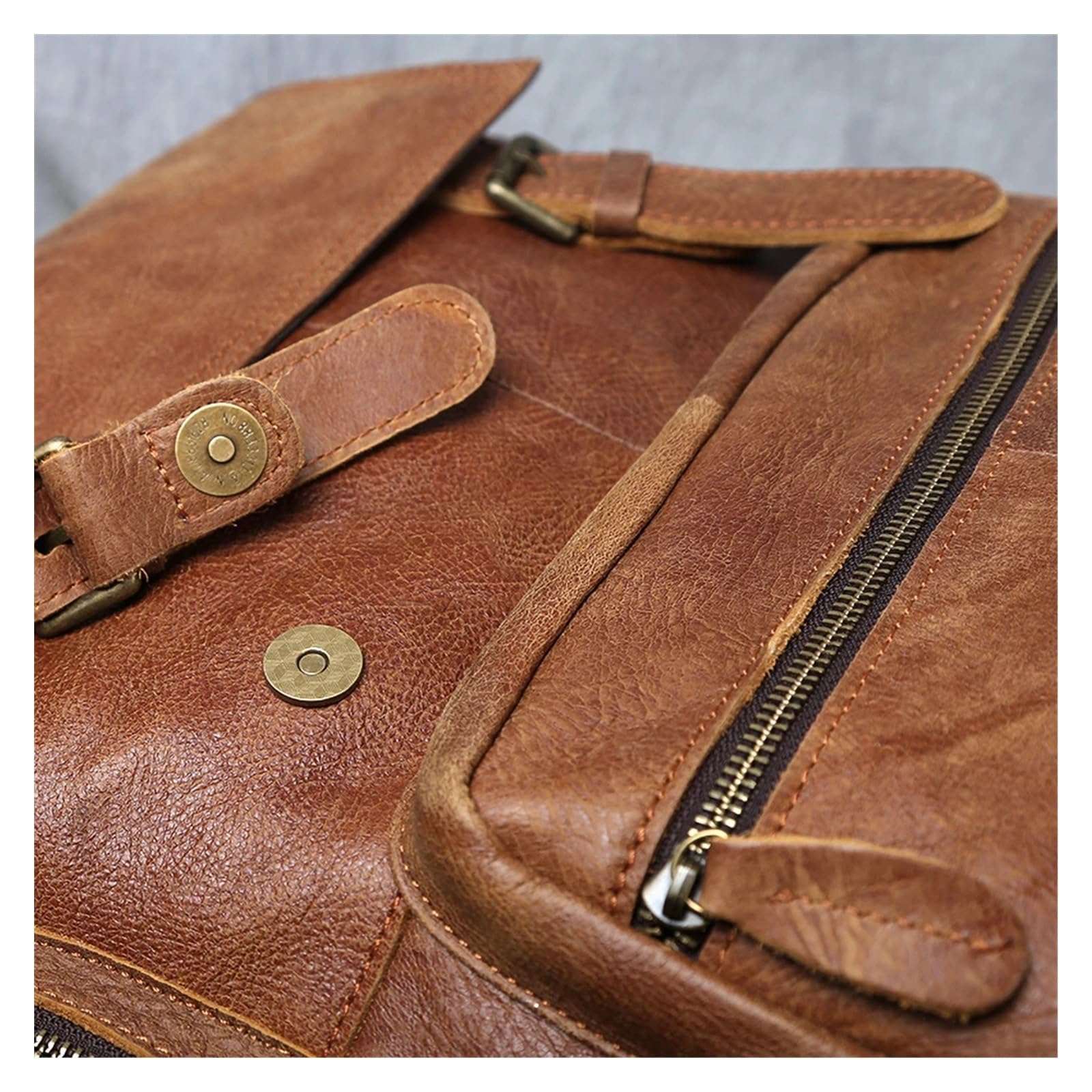 Amazon.com: ROROR Vintage Genuine Leather Backpack for Men Cowhide