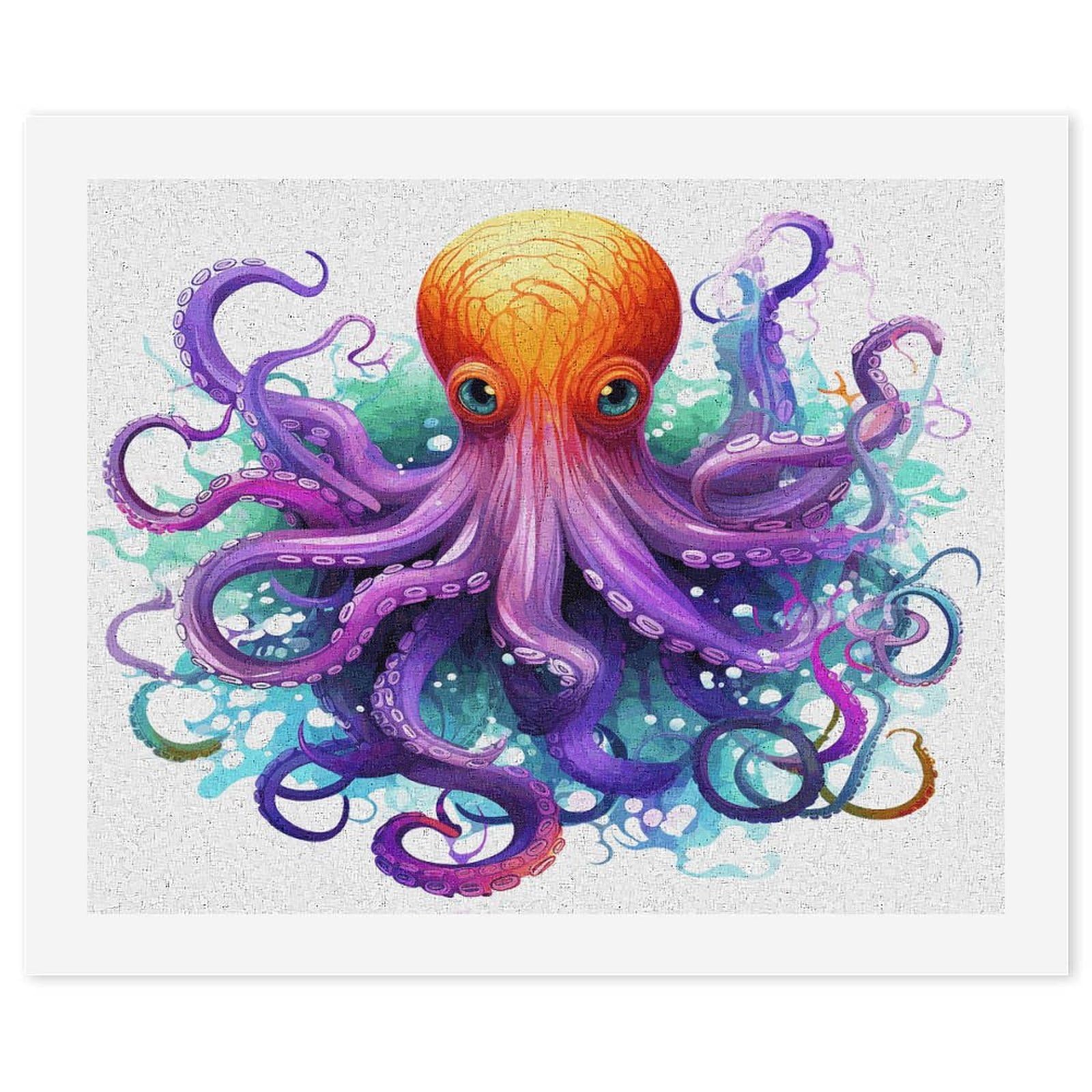 Amazon | SKTNBM デジタル油絵、カラフルなタコのプリントDIY油絵