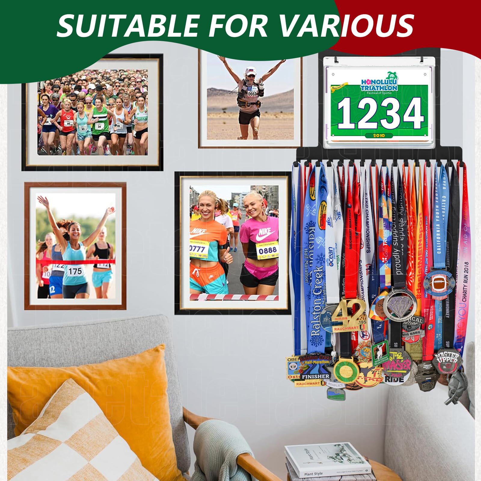 Lapetale Fashion Bib Medal Award Display Shelf Rack Holder And