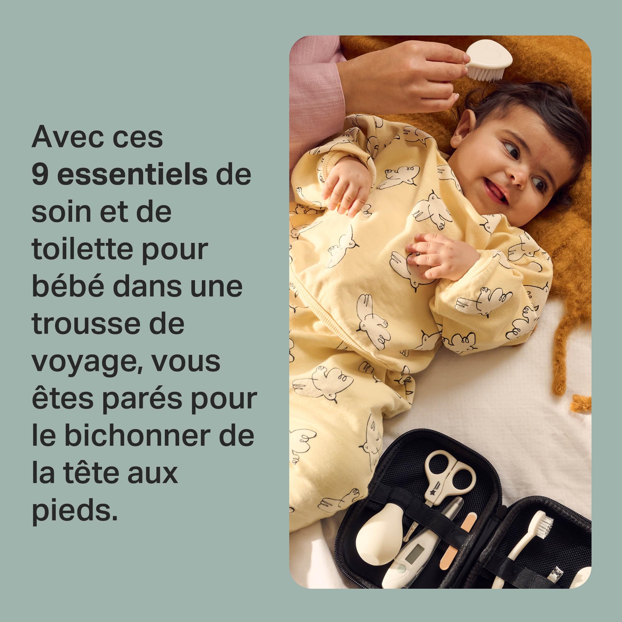 Tommee Tippee Kit de Soin Bébé, Trousse Complète et Transportable, Thermomètre et Ciseaux pour Bébé, Pratique et Hygiénique