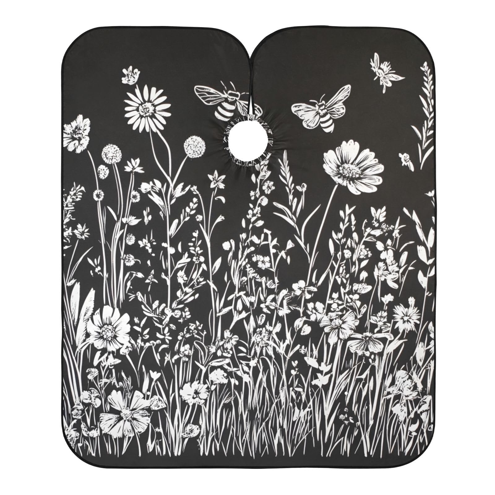 Hezely Wild Flower Hair Dye Cape, Barber Cape for Adults,Waterproof Salon Cape,Waterproof Hairdressing Styling Hair Cutting, 65