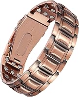 Vista 1 de Jecanori Pulseras de cobre de 3 veces más fuerza para hombres, pulseras magnéticas para hombres con 3800 imanes Gauss, cierre plegable de alta