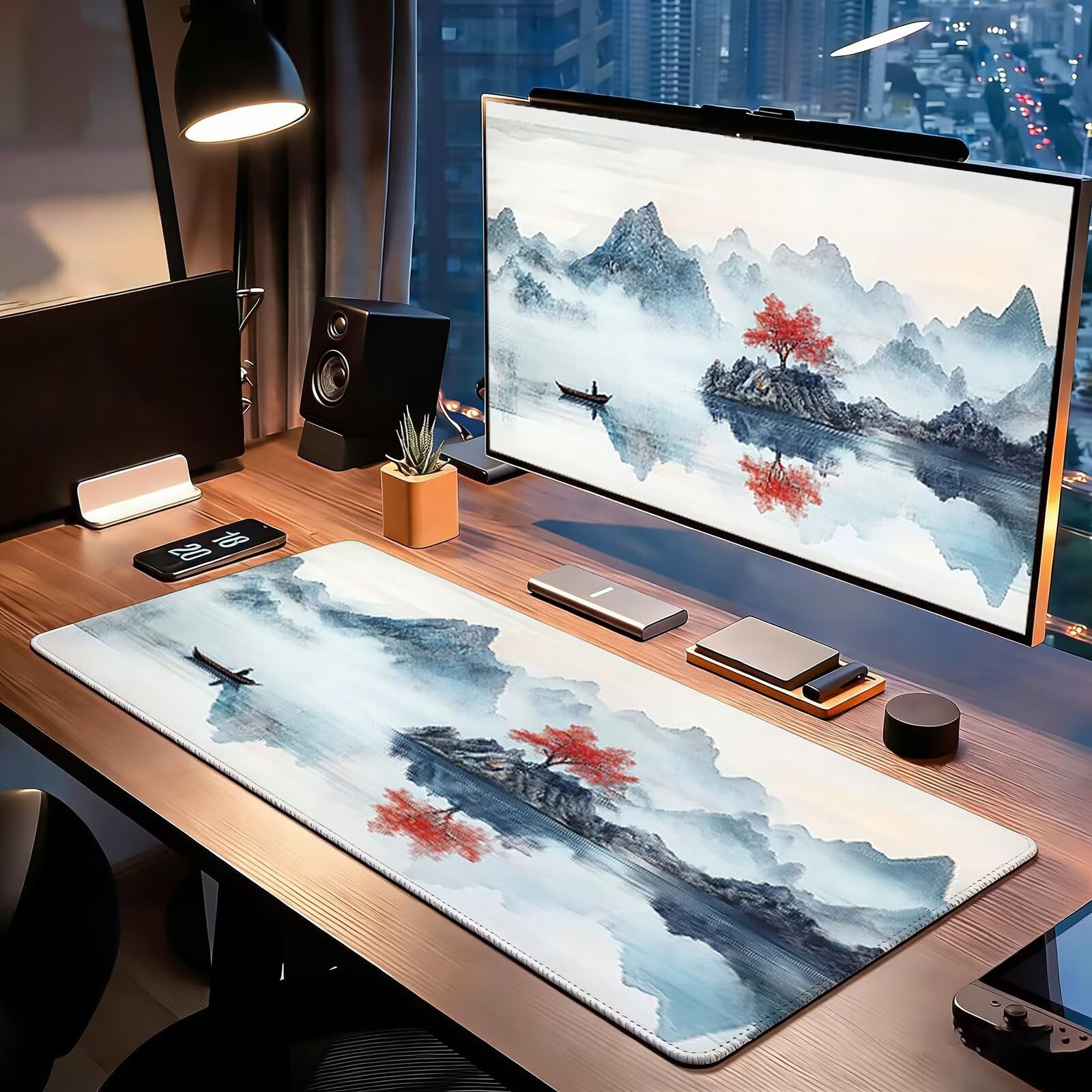 Tappetino Mouse Gaming, 1200x600mm Tappetino Mouse XXL Retro 0c0-236 | Mouse Pad Grande, Ottimizzato per i Sensori da Gioco, Migliora Precisione e Velocità, per Mac e PC, paesaggio