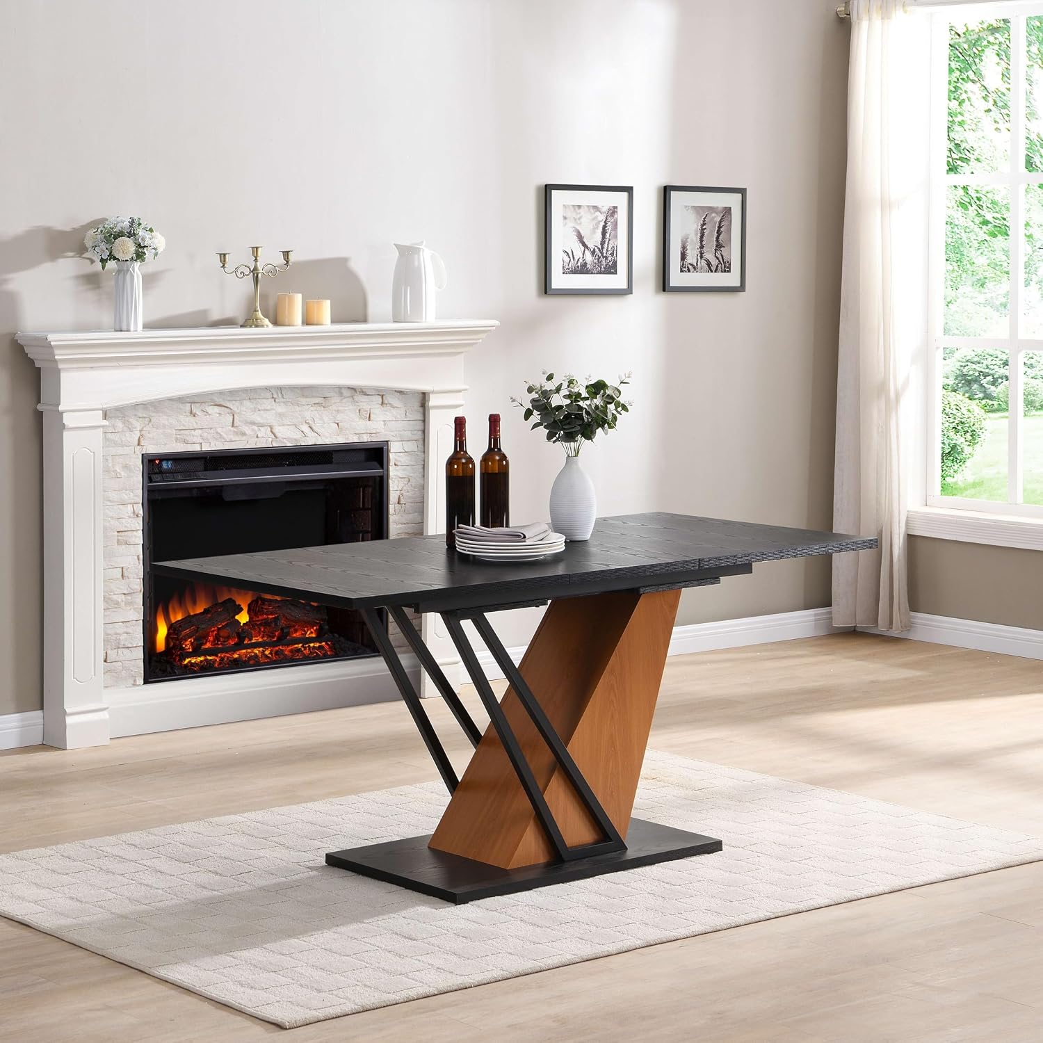 Amazon.com - KUVADAZ 61.81" (46.46") Extendable Dining Room Table for 4 ...