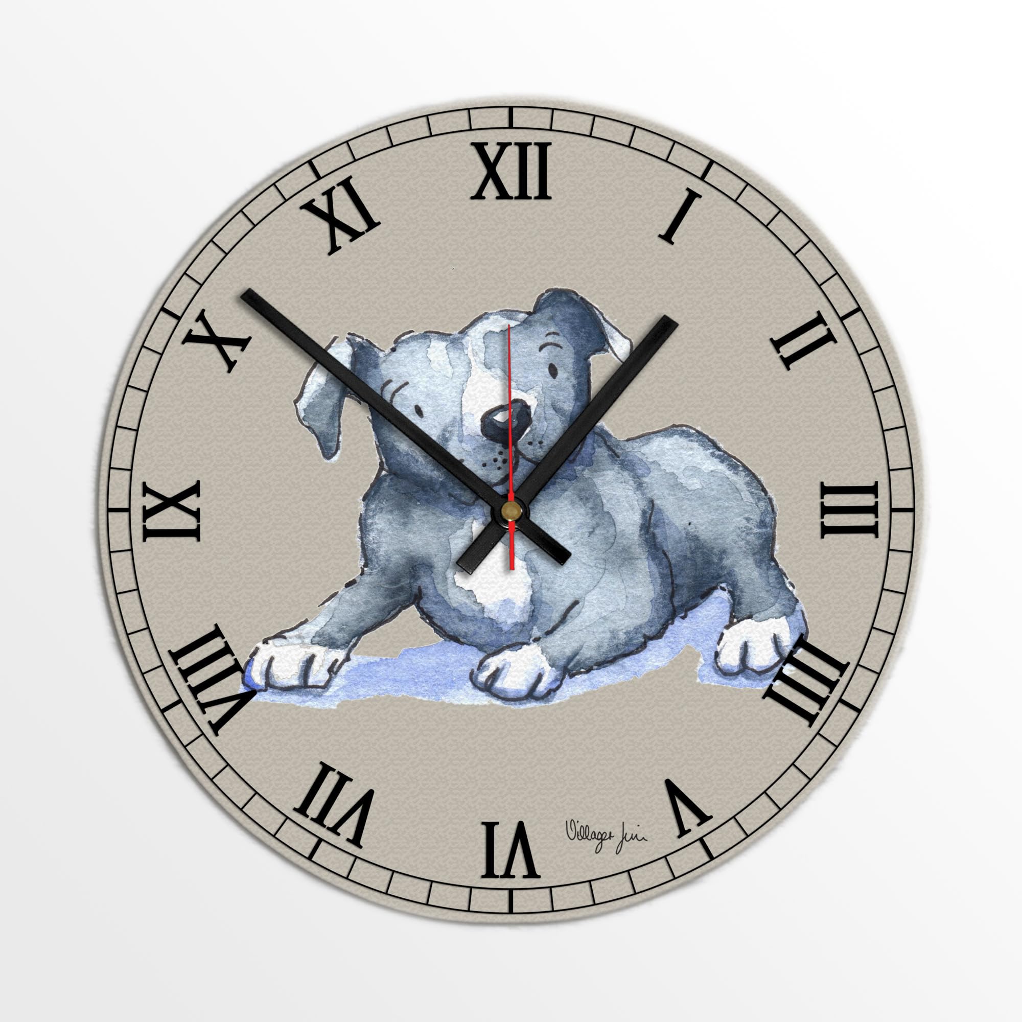 Image Industry Staffie Clock - Glass Clock - Wall Clock - Dog Lovers - Dog Gift