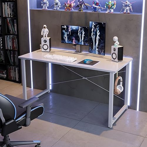 Miniatura 4 de ODK Escritorio para computadora de 48 pulgadas, mesa de PC resistente para oficina en casa, escritorio de trabajo con bolsa de almacenamiento y