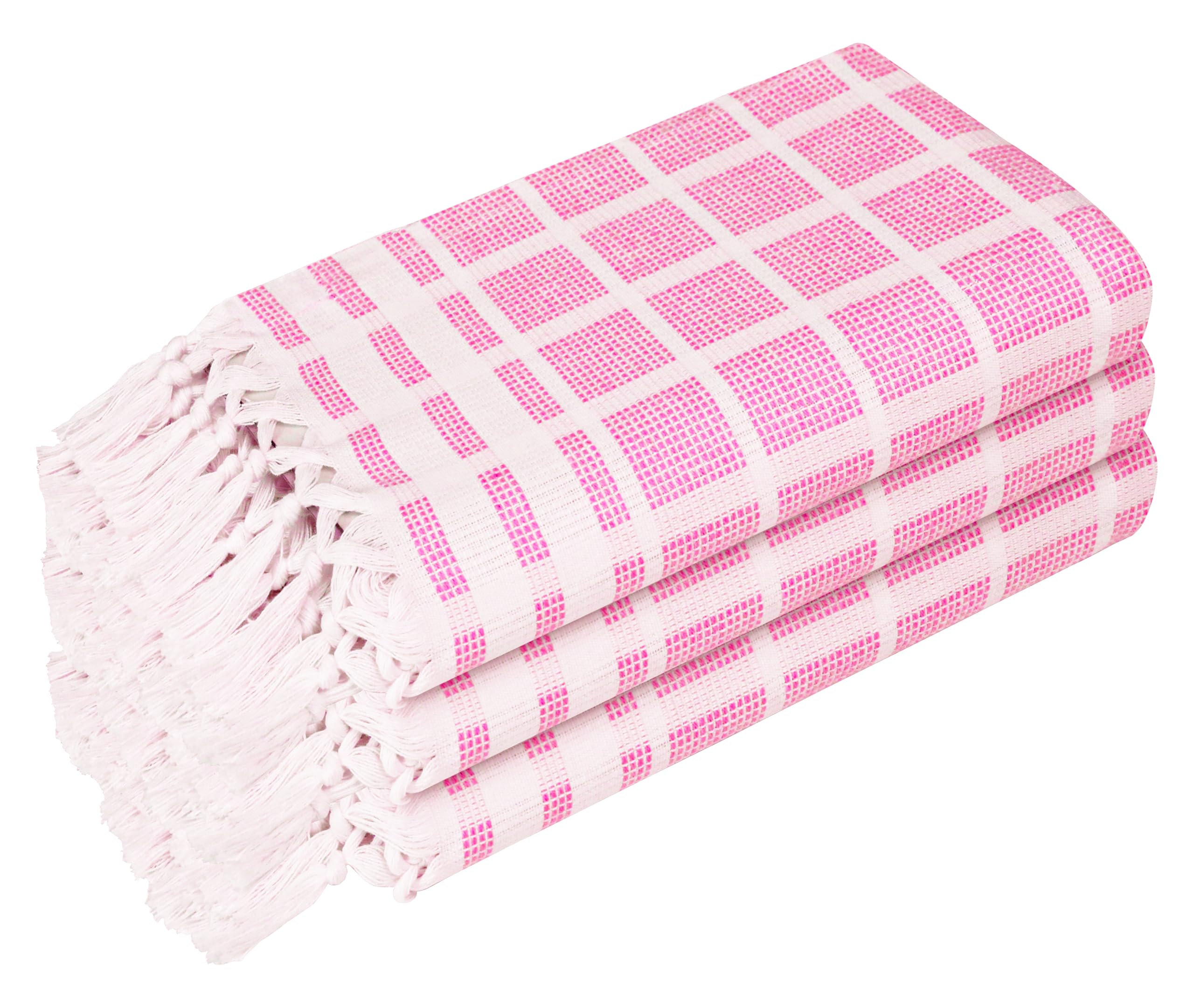 Strofinacci da cucina a matrice punteggiata di rose e naturali, confezione da 12 pezzi, 40 x 66 cm, 100% cotone, nappe decorative, assorbenti e ad asciugatura rapida, per uso