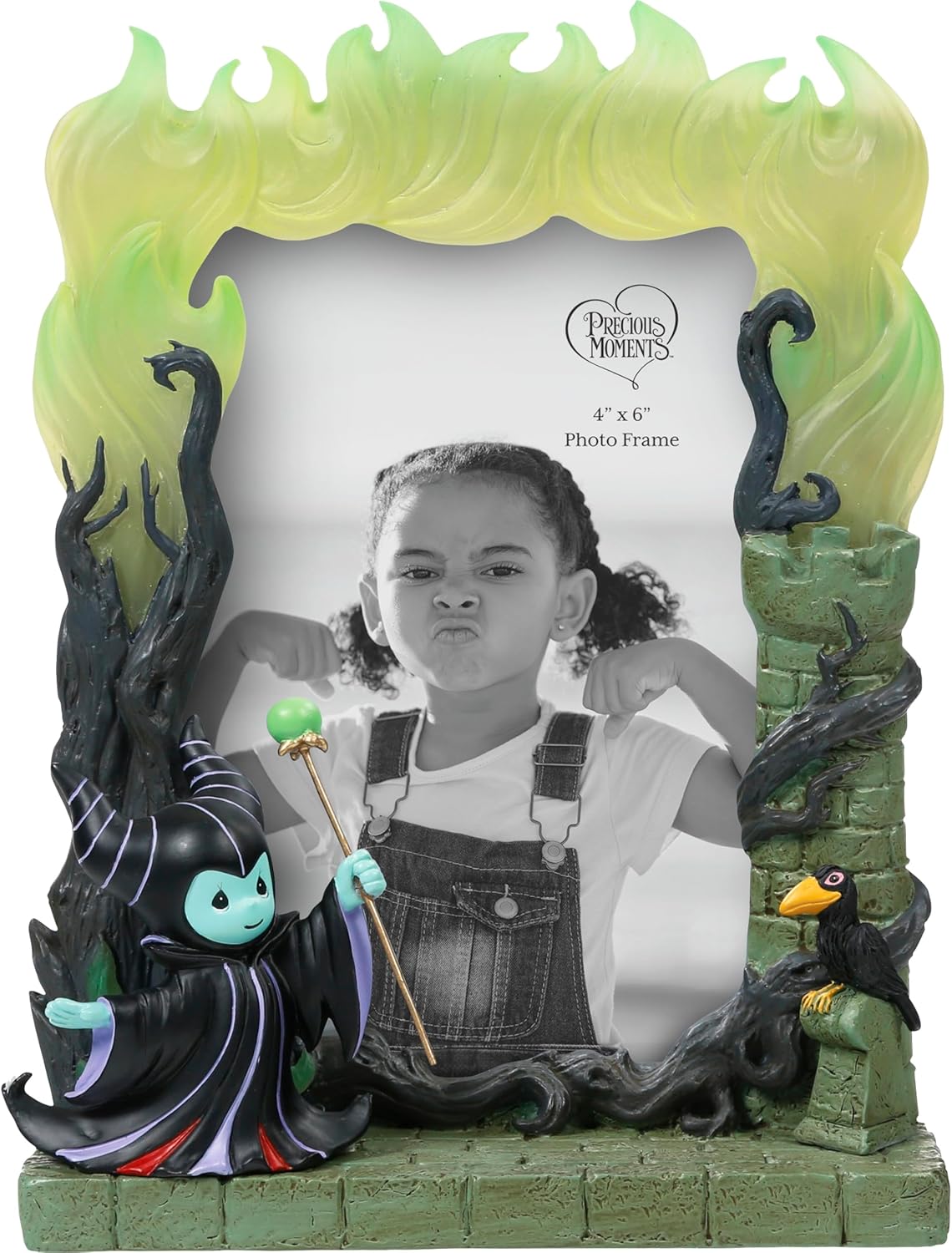 Precious Moments Maleficent Picture Frame | Incredibly Fabulous Disney Maleficent Resin/Glass Photo Frame | Disney Home Decor | 4" x 6" Photo