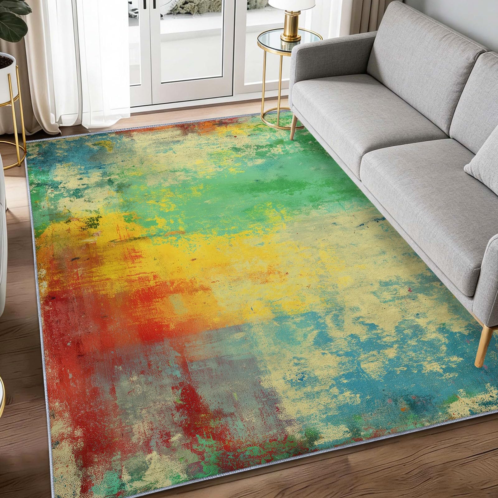 Tapis chambre enfant graffiti abstrait lavable pour créer un espace de jeu sécurisé et doux