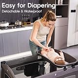 Pamo Babe Pack and Play with Bassinet Baby Playpen Foldable Playard with Changing Table Portable 4 in 1 Baby Playard
