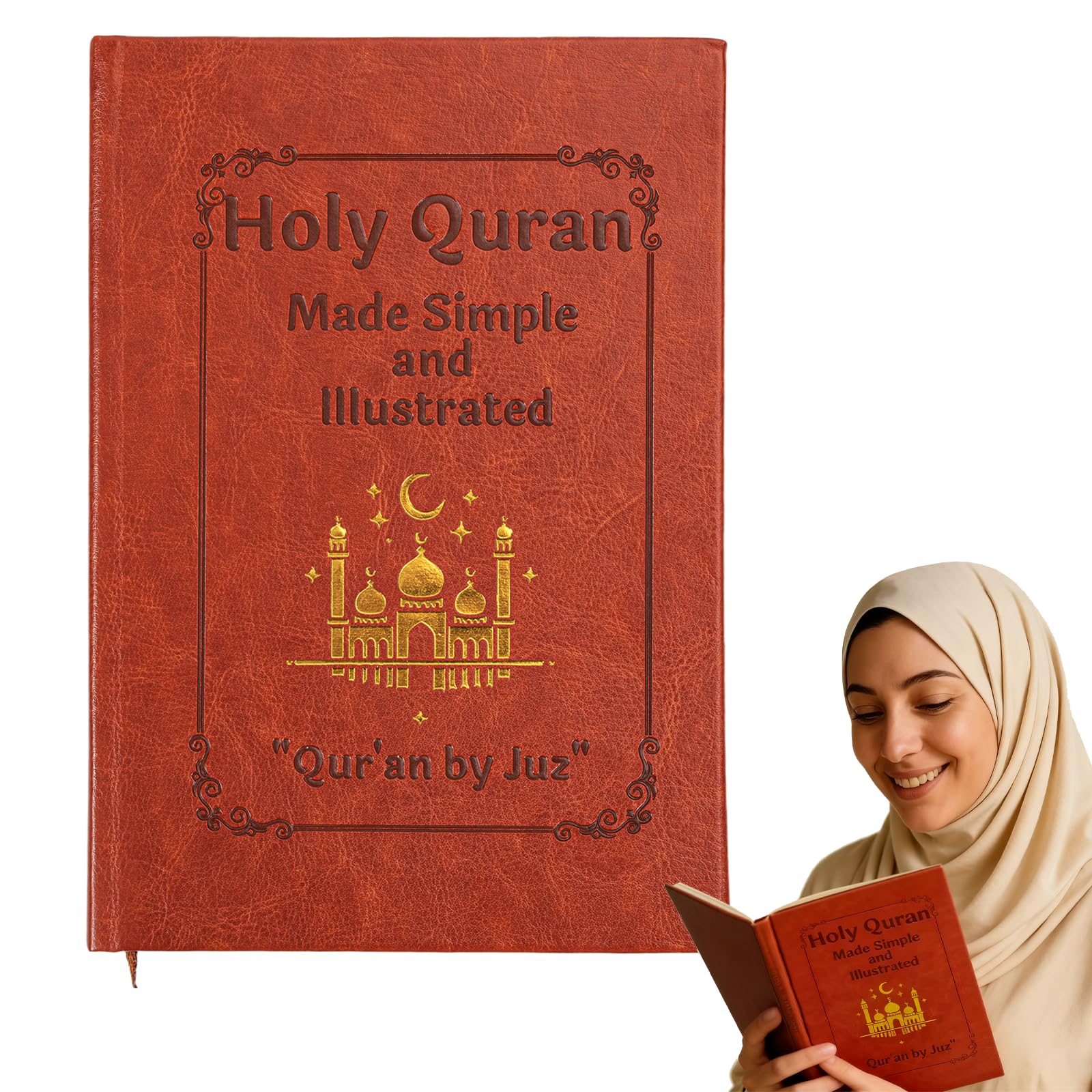 The Quran Journey: Holy Quran Made Simple and Illustrated with English Translation, All 114 Surahs, for Beginners Students and Adults (1pc)