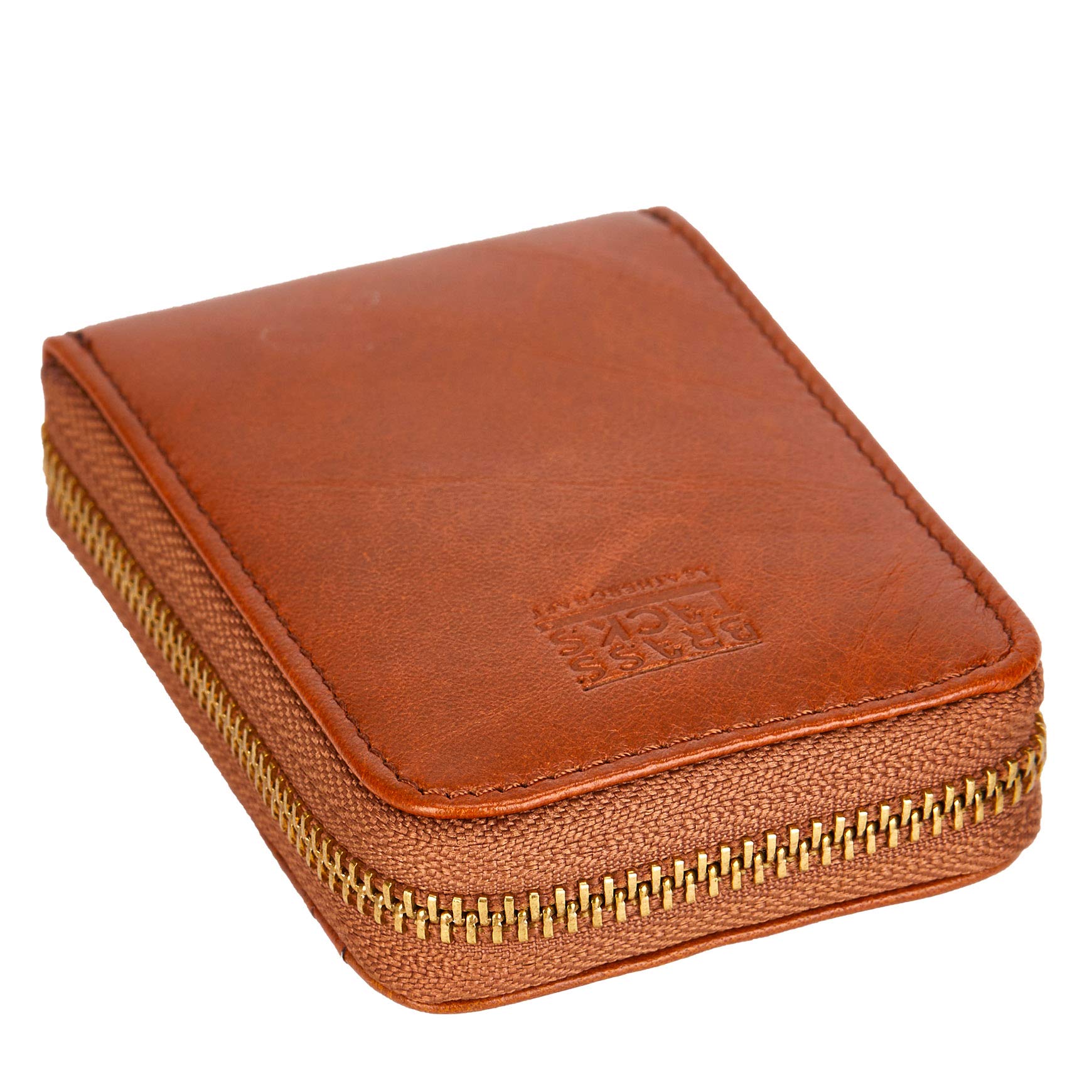 BRASS TACKS Leathercraft Creditcardhouder Rits Card Gevallen Houder voor Mannen Vrouwen Echt Leer RFID Blokkerende Mini BRASS TACKS Leathercraft Creditcardhouder Rits Card Gevallen Houder voor Mannen Vrouwen Echt Leer RFID Blokkerende Mini