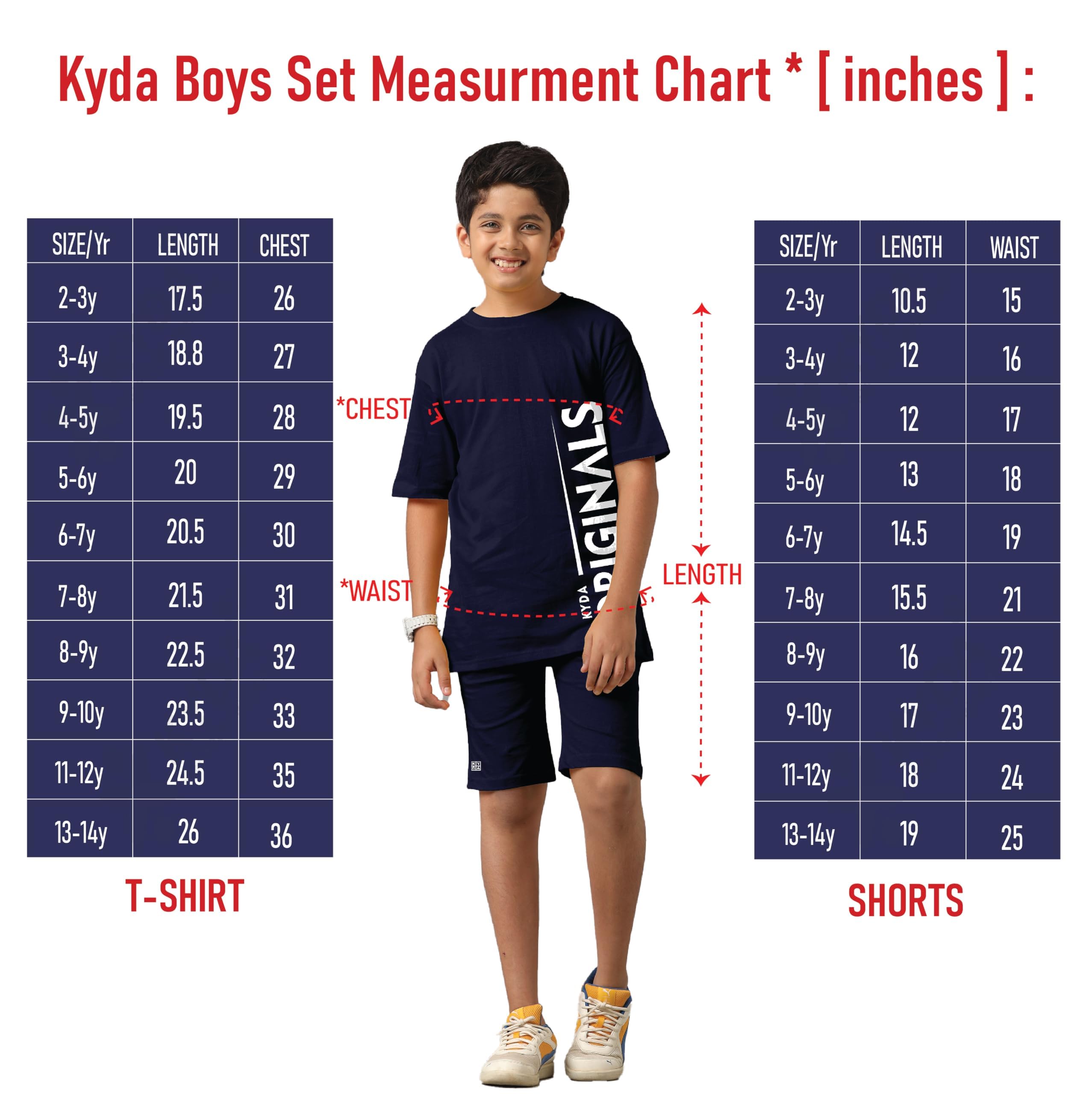 KYDA KIDS 100% puro cotone, maglietta e pantaloncini stampati per ragazzi