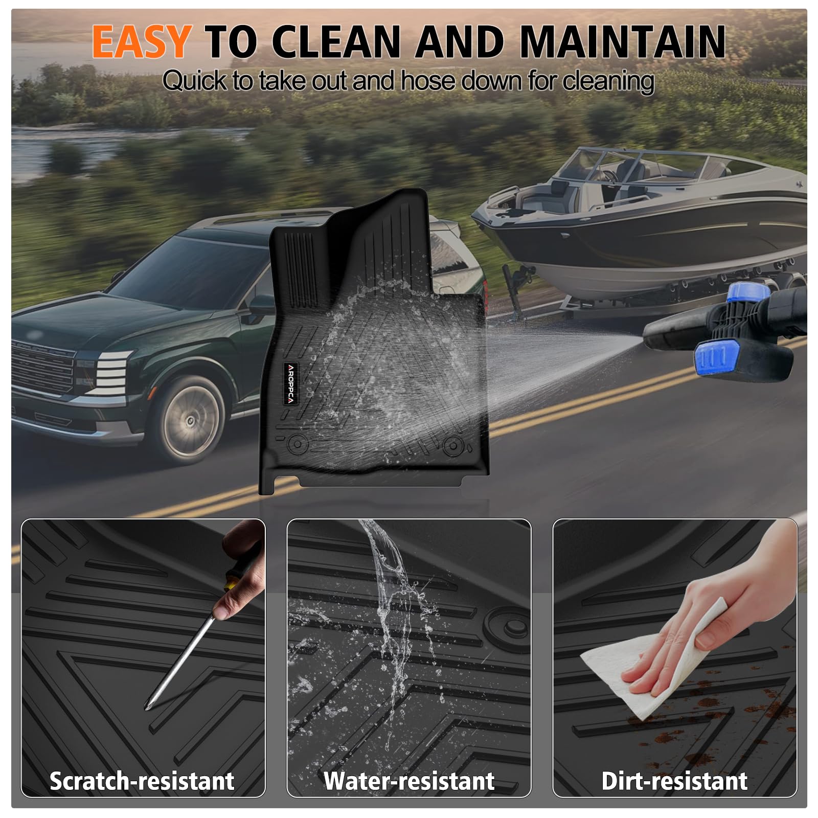 All Weather Car Floor Mats Cargo Liner with Backrest Mat for 2026 Palisade 7 Seater Only Fit Fuel — view 7