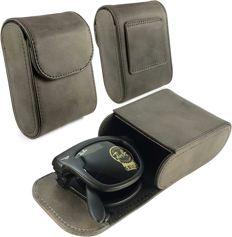 leather eyeglass case with belt loop
